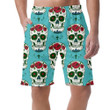 Sketch Mexican Sugar Skull In Vintage Style Can Be Custom Photo 3D Men's Shorts