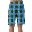 Small Green Turtles On Yellow Background Can Be Custom Photo 3D Men's Shorts