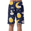 Sleeping Bears Clouds Rainbows Moon Planet And Stars Can Be Custom Photo 3D Men's Shorts