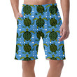 Small Green Turtles On Yellow Background Can Be Custom Photo 3D Men's Shorts