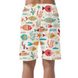 Sea Fishes Themed Pattern With Diving Dolphins On White Background Can Be Custom Photo 3D Men's Shorts