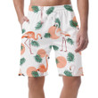 Special Flamingo With Pink Circle And Palm Leaves Can Be Custom Photo 3D Men's Shorts
