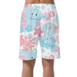Sweet Blue And Pink Cartoon Character With Starfish Dolphin Can Be Custom Photo 3D Men's Shorts