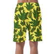 Psychedelic Jungle Tropical Plants Green Striped Leaves Pattern Can Be Custom Photo 3D Men's Shorts