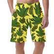 Psychedelic Jungle Tropical Plants Green Striped Leaves Pattern Can Be Custom Photo 3D Men's Shorts
