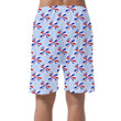 Red Blue White Fireworks Patriotic On White Backdrop Can Be Custom Photo 3D Men's Shorts