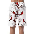 Red Cardinal Bird Sitting On The Branch Can Be Custom Photo 3D Men's Shorts