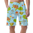 Sea Turtles And Marine Life Cartoon Can Be Custom Photo 3D Men's Shorts