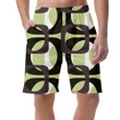 Psychedelic Style Oval Black Green Pattern On White Background Can Be Custom Photo 3D Men's Shorts