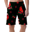 Red Cardinal Bird And Holly Berries On A Dark Background Can Be Custom Photo 3D Men's Shorts