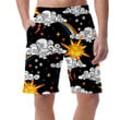 Sun Cloud Snowflake And Start In Night Sky Can Be Custom Photo 3D Men's Shorts