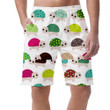 Retro Turtle Animal Background Colorful Style Can Be Custom Photo 3D Men's Shorts