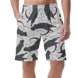Silhouettes Of Cats And Fish Skeletons Can Be Custom Photo 3D Men's Shorts