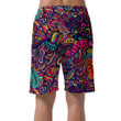 Psychedelic Flowers Leaves Bright Colors Art Pattern Can Be Custom Photo 3D Men's Shorts