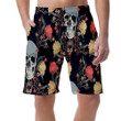 Vintage Human Skull With Colorful Floral Can Be Custom Photo 3D Men's Shorts