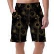 Traditional Ornaments With Mandala Moon Stars On Black Background Can Be Custom Photo 3D Men's Shorts
