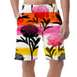 Watercolor Abstract Flowers Branches Colorful Background Design Can Be Custom Photo 3D Men's Shorts