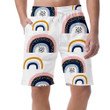 Trendy Rainbow In Scandinavian Style With Tiny Dots Pattern Can Be Custom Photo 3D Men's Shorts