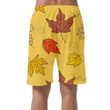 Vintage Autumn Leaves In Memphis Style Can Be Custom Photo 3D Men's Shorts
