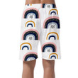 Trendy Rainbow In Scandinavian Style With Tiny Dots Pattern Can Be Custom Photo 3D Men's Shorts