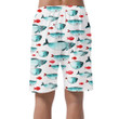 Watercolor Funny Green And Red Sea Fishes On White Design Can Be Custom Photo 3D Men's Shorts