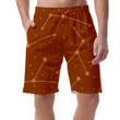 Vintage Brown Stars Zodiac Constellations Sign Can Be Custom Photo 3D Men's Shorts