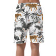 Tropical Leopard Animals And Plumeria Flowers Can Be Custom Photo 3D Men's Shorts
