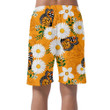 White Floral And Butterflies On Orange Can Be Custom Photo 3D Men's Shorts