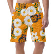 White Floral And Butterflies On Orange Can Be Custom Photo 3D Men's Shorts