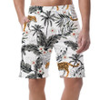 Tropical Leopard Animals And Plumeria Flowers Can Be Custom Photo 3D Men's Shorts