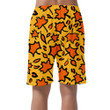 Trendy Leopard Skin Made Of Maple Leaves Illustration Can Be Custom Photo 3D Men's Shorts