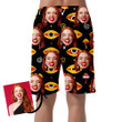 Trippy Magic Mushrooms And Eyes Red And Yellow Pattern Can Be Custom Photo 3D Men's Shorts