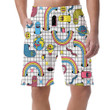 Trendy Psychedelic Weird Cartoon Style Emoji Rainbow Pattern Can Be Custom Photo 3D Men's Shorts