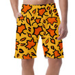Trendy Leopard Skin Made Of Maple Leaves Illustration Can Be Custom Photo 3D Men's Shorts