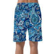 Traditional Paisley Floral And Leaves In Blue Color Pattern Can Be Custom Photo 3D Men's Shorts