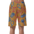 Thick Outline Drawing By Hand With Independence Day Icons Can Be Custom Photo 3D Men's Shorts