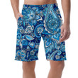 Traditional Paisley Floral And Leaves In Blue Color Pattern Can Be Custom Photo 3D Men's Shorts
