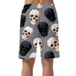 White And Black Human Skull On Gray Background Can Be Custom Photo 3D Men's Shorts