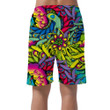 Vibrant Psychedelic Amazing Flowers Colorful Striped Pattern Can Be Custom Photo 3D Men's Shorts
