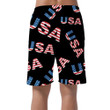 USA Letter Made By Flag Black Background Pattern Can Be Custom Photo 3D Men's Shorts
