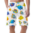 Tropical Sea Coral Reef And Cute Fishes On White Design Can Be Custom Photo 3D Men's Shorts