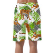 Tropical Leopards Palm Leaves And Stripes Style Can Be Custom Photo 3D Men's Shorts