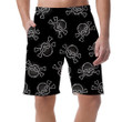 White Human Skull And Crossbones Icons On Black Background Can Be Custom Photo 3D Men's Shorts