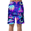 Trippy Mushrooms Peace Sign Acid Buddha Blue Theme Design Can Be Custom Photo 3D Men's Shorts