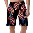 Vintage Embroidery Rippled American Flag Pattern Can Be Custom Photo 3D Men's Shorts