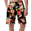 Watercolor Colorful Rose And Leaves Art Pattern Black Theme Can Be Custom Photo 3D Men's Shorts