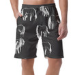 White Horses On Grey Hand Drawn Background Can Be Custom Photo 3D Men's Shorts