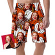Various Leopard And Buffalo Plaid Pumpkin Can Be Custom Photo 3D Men's Shorts