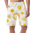 Various Yellow Sun On White Background Can Be Custom Photo 3D Men's Shorts