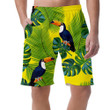 Toucan Birds With Palm And Monstera Leaves Can Be Custom Photo 3D Men's Shorts